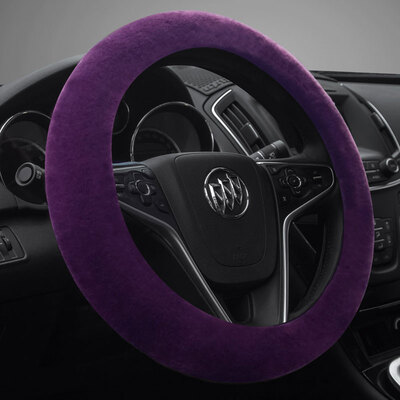 

YooCar imitation wool plush steering wheel cover Winter car handle thick black warmth