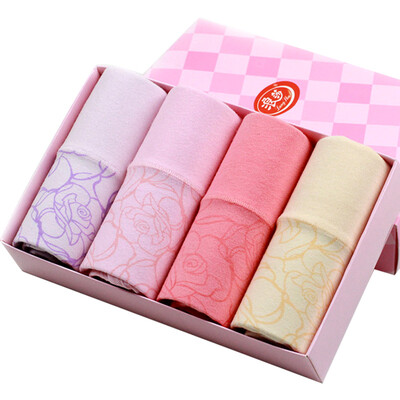 

Jingdong Supermarket Ms Langsha underwear high waist pure color cotton stretch large size sexy briefs 4 mix color 160 M
