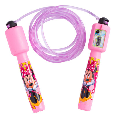 

Disney jump rope children jump rope adjustable length countable rope skipping Disney plastic handle rainbow 31003 pink Minnie