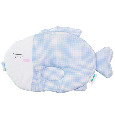 

Cotton era baby stereotypes pillow baby newborn gauze pillow anti-head 34x21cm blue&white grid 1 bag