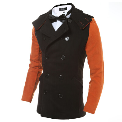 

Men Winter Casual Double breasted Windbreaker Coat