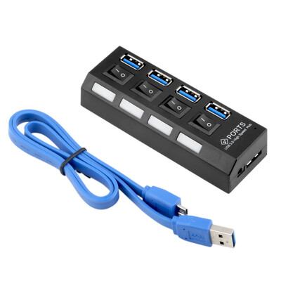 

USB 3.0 Hub 4 Порта Super Speed 5 Гбит 4-портовый USB 3.0 концентратор С on/off Переключатель Для Windows Mac OS Linux Портативных