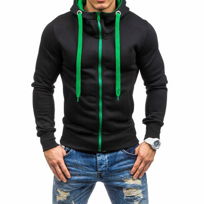 

New Winter Zipper Jacket Mens Casual Hoodies Coat