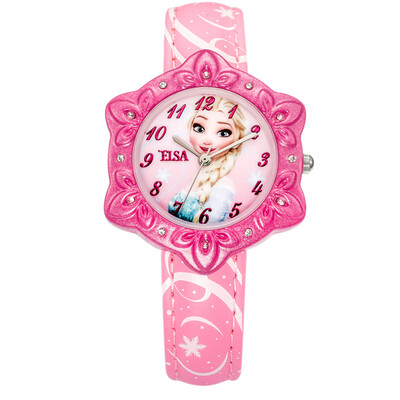 

Дисней (Disney) часы кожа мультфильм смотреть детям смотреть Frozen девочка 54134W