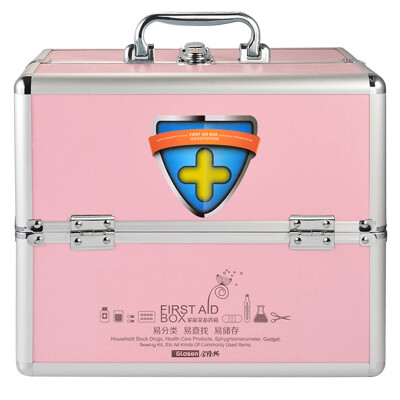 

Jin Longxing R8035 double open family medicine box home first aid kit out of the box medicine storage box cosmetics finishing box Tsui green