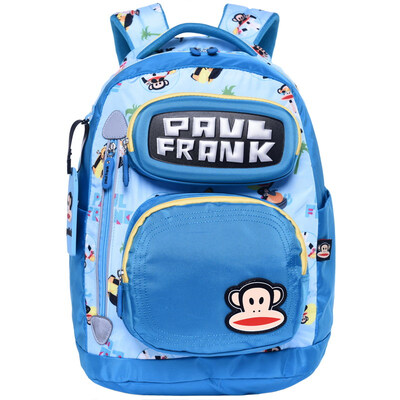 

Mouth monkey Paul Frank children&39s school bag primary school student bag men&39s leisure simple fashion backpack bag PKY2065A light blue