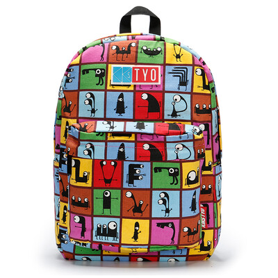 

KIKSTYO canvas shoulder bag male and female student bag Korean fashion leisure sports bag KY-9141 color box