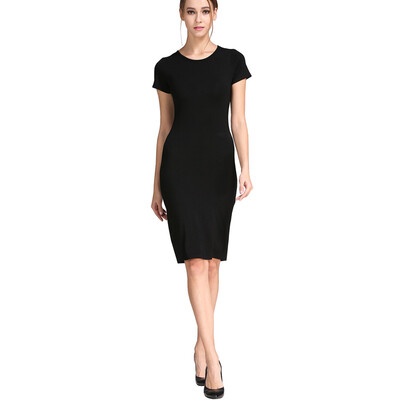 

B&N Women Short Sleeve Modal Casual Dress Keen Length Party Bodycon Crew Neck
