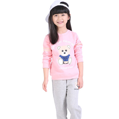 

(KIDS MAM & DAD) boys and girls suits autumn and winter plus velvet thick two-piece long sleeve casual set 60189 fresh yellow 120