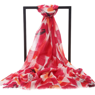 

Shanghai STORY -2 scarf female Korean version of pure color cotton scarf autumn and winter female scarf long dual-use windproof scarf M16-black printing