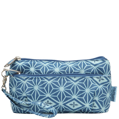 

MOMOgirl Japan and South Korea windskin hand holding bag purse hand bag card package travel accessories M0137 light purple geometry