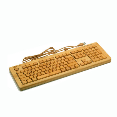 

Business USB desktop computer keyboard wired office keyboard bamboo keyboard
