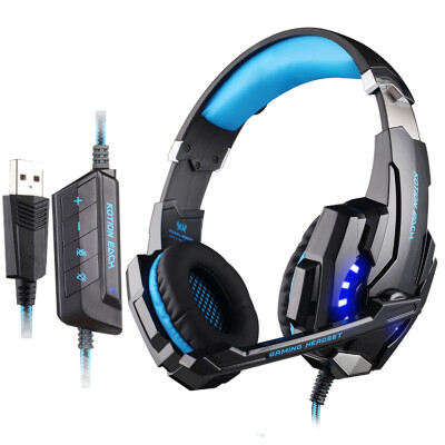 

KOTION EACH G9000 headset computer headset with microphone USB single hole mobile phone notebook headset 71 full USB version of black&blue