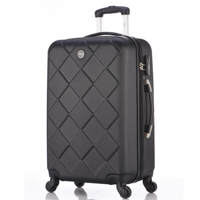 

BOYI Trolley Case 20-inch Men&39s&Women&39s Caster Wheeled Box ABS Board Mount Diamond Pattern BY12001 Black
