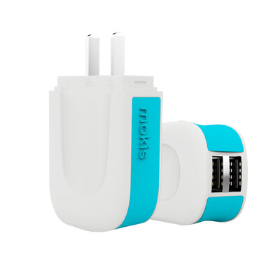 

Moqi Si зарядное устройство (Mokis) Box / зарядки головы / двухпортовый быстрого заряда / зарядки телефон штекер / адаптер / яблоко синий Andrews 2.4A