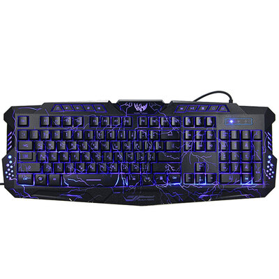 

Russian Version Red/Purple/Blue Backlight LED Pro Gaming Keyboard USB Wired Powered Full N-Key for LOL Computer Peripherals