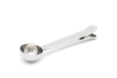 

Stainless Steel Coffee Measuring Scoop Spoon w/t Bag Seal Clip
