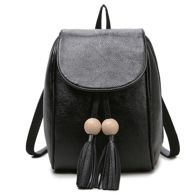 

Fragrant children XIASUAR hyun children shoulder bag female Korean version of the backpack ladies shoulder bag small backpack casual fashion simple backpack 5595 tassel black