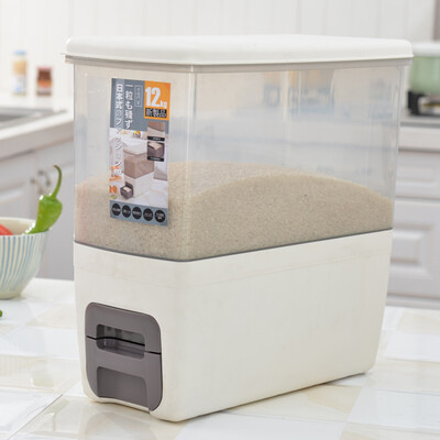 

Jingdong supermarket] space room sealed moisture-proof surface barrels kitchen barrels can be measured cylinder kilograms 12 kg white MT10066