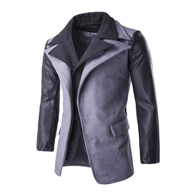 

Men Winter Woolen anc Faux Jacket Coat