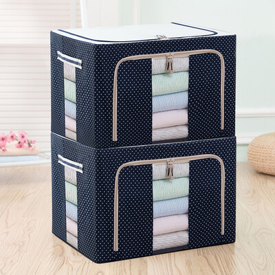 

88L Oxford cloth finishing storage box cotton quilt clothing Extra large steel frame 2 Pack