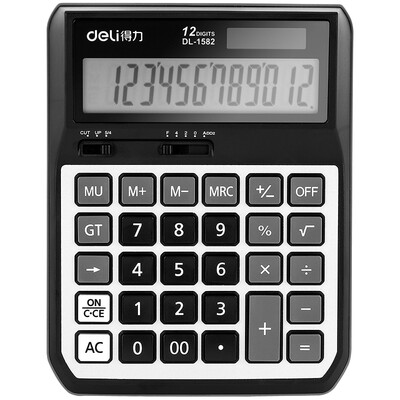 

Effective (deli) 1581 office finance desktop calculator / computer Alice head widescreen dual power adjustable decimal places
