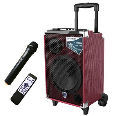 

Dual Connaught sound beauty Q801 8 inch outdoor lever speaker with wireless microphone square dance audio portable high power amplifier deep red