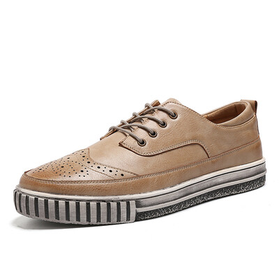 

COSO casual shoes Bullock British trend of men simple wild retro shoes and lace with low ventilation breathable shoes C8767 black 40 yards