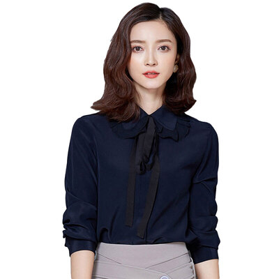 

FUBIXIAN Chiffon Doll-Collar Shirt