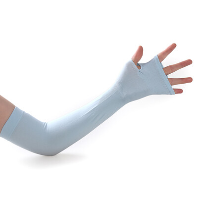

Hundreds of Hewlett-Packard special men&women long section of ice silk sun sets of gloves to drive ice sleeves summer breathable thin outdoor riding arm set of fingers blue