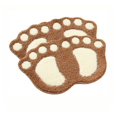 

Suarte 2 loaded cute ankle super soft mat bathroom bathroom door mat anti-slip mat soft absorbent machine washable 4060cm light coffee