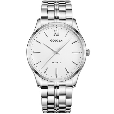 

Gundam (GOLGEN) watch steel belt quartz couple table simple men watch white GN.19023M.PS