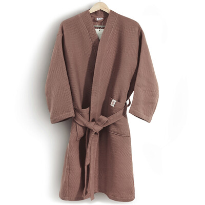 

Jingdong supermarket] Sanli combed cotton lonely honeycomb leisure leisure robe star hotel club bathrobe lovers home service men and women sweat steamed sauna suit four seasons common  beige