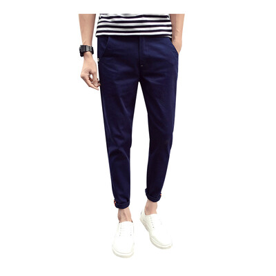 

Zhuo поэзии Щит мужской моды случайные брюки мужчины дикие ноги шаровары корейской версии простой темно-синий брюки A247-K18 33