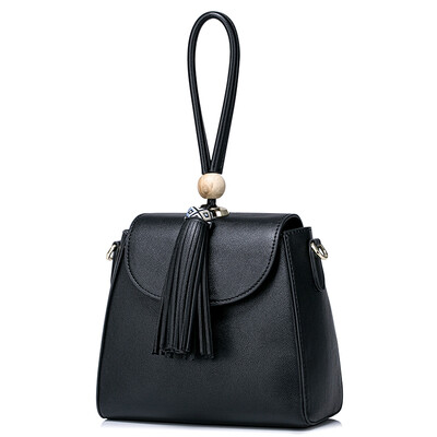 

New York Lan NUCELLE handbags new chain hand bag women fashion wild tassel bag shoulder bag female Messenger small square wave tide 992 black