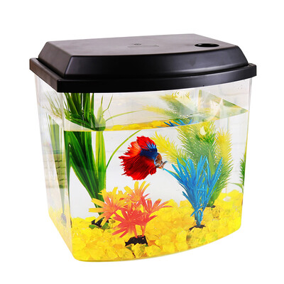 

Gorgeous natural bowed fish tank ecological fish tank goldfish tank small fish tank fish tank aquarium desktop fish tank LC10W white 9.5L
