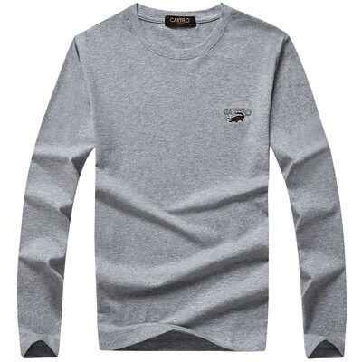 

(CARTELO) с длинным рукавом футболка мужской круглый шея casual мужской casual POLO рубашка 15057KE9518 серый 3XL