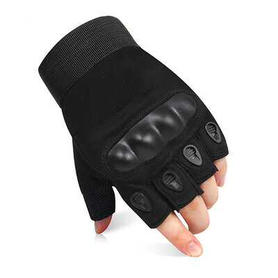 

Mouse quettic tactical gloves outdoor military gloves anti-cut anti-skid semi-finger gloves fitness riding gloves black XL