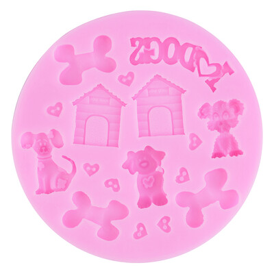 

Dog Pet Bone House Fondant Mold Silicone Cake Emboss Decorating DIY Mould
