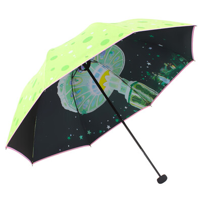

Небесный зонтик UPF50 + хитом ткань черный резиновый двусторонний трансфер три раза гриб солнечный зонт солнцезащитный зонт зеленый 30135ELCJ