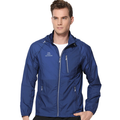 

THE FIRST OUTDOOR skin windbreaker outdoor light breathable skin clothing 631711 male blue line blue code