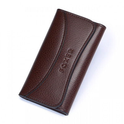 

Золотой Фокс (FOXER) Мужские ключевые сумки Многофункциональный деловой случайный кожаный пояс брелок для ключей 316002F1B Brown