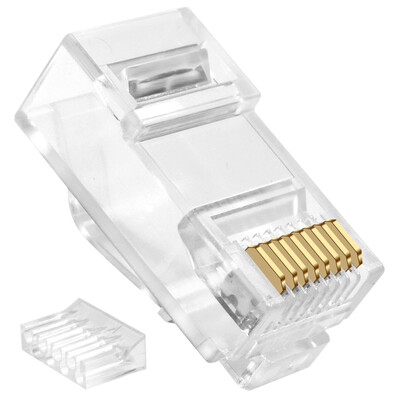 

CNCOB CN-C6P6B-2AB RJ45 шесть типов обжимных двухсекционных неэкранированных хрустальных головок 8p8c гигабитная сеть в виде двухсекционного разъема (30 / сумка)