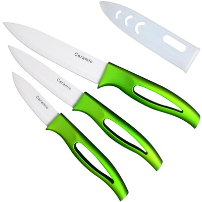 

Three-Piece Set Ceramic Knives XYJ Brand 3, 4, 5 Inch Fruit Utility Slicing Knife Best Kitchen Knife Set