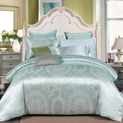 

Элегантный 100 (uya100) комплект домашний текстиль хлопок сатин жаккардовая кровать четыре комплекта удобных постельных принадлежностей наборы рябь Река Кулан 1,8 м кровать 220 * 240 см