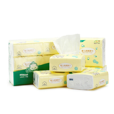 

PurCotton детские мягкие хлопковие салфетки / мягкое влажное полотенце 11 * 20см 6 шт.