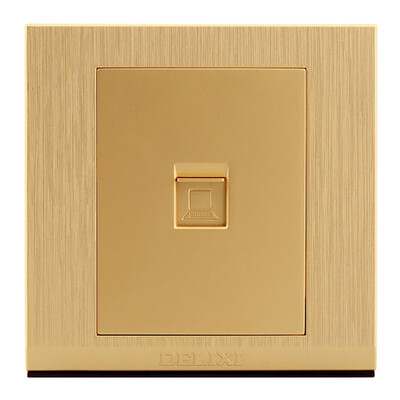 

Germany West DELIXI switch socket panel eight core cable computer cable brushed gold series