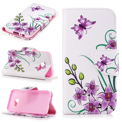 

Pinkbutterfly Design PU Leather Flip Cover Wallet Card Holder Case for Samsung Galaxy A5 2017