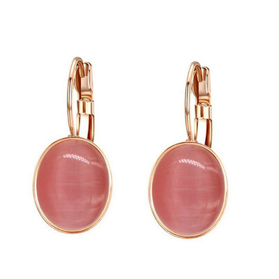 

Yoursfs® Red Opals Platinum-plated 18K Yellow Glod Cubic ellipse Hoop Earrings