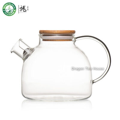 

Clear Glass Teapot Water Tea Kettle with Bamboo Lid and Filter 950ml 32.12oz